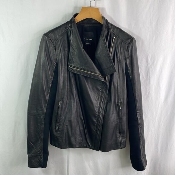 Trouvé black, leather Moto jacket - Picture 1 of 6